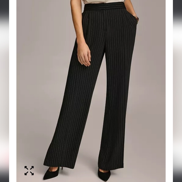 Donna Karan Pants - Donna Karan Women's Pinstripe Wide-Leg Pant Sz 12 NWT